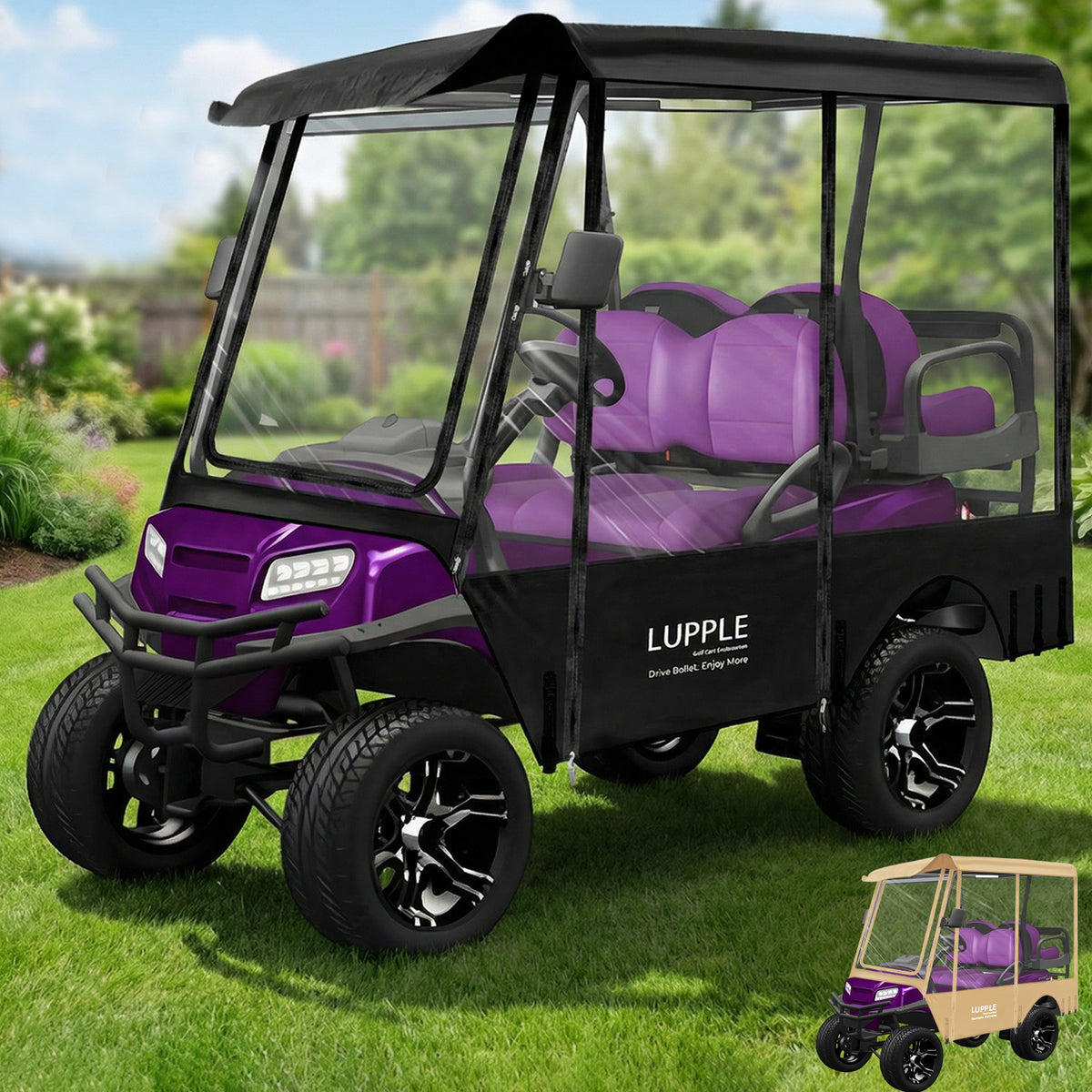 4 Passenger Golf Cart Enclosure Extended Roof 94.5" for Club Car Precedent