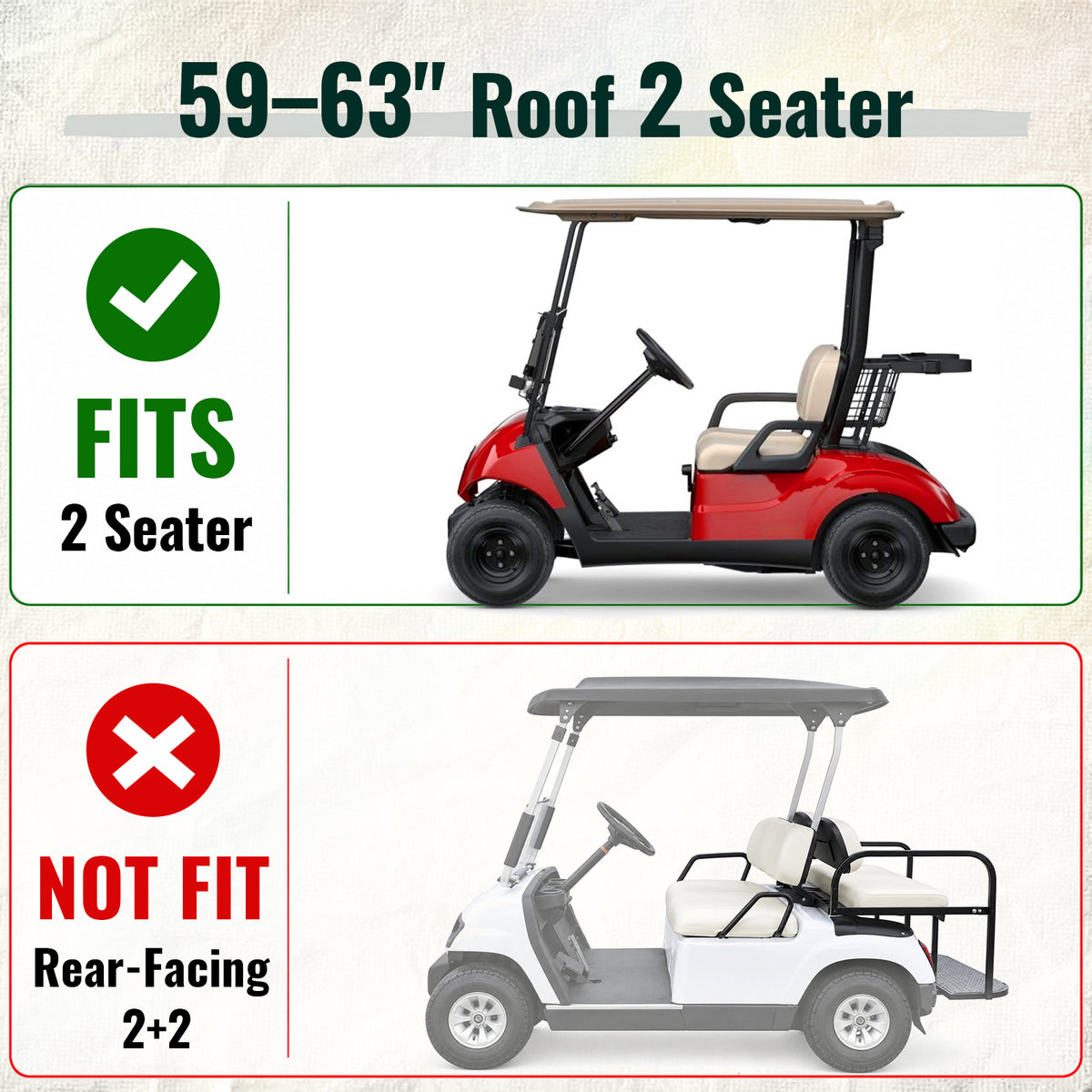 2 Passenger Golf Cart Enclosure for Yamaha G1, G2, G14, G16 & G22