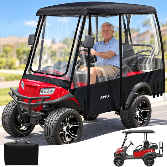 Universal 4 Passenger Golf Cart Enclosure for 75–81" Extended Roof, 2+2 Seat