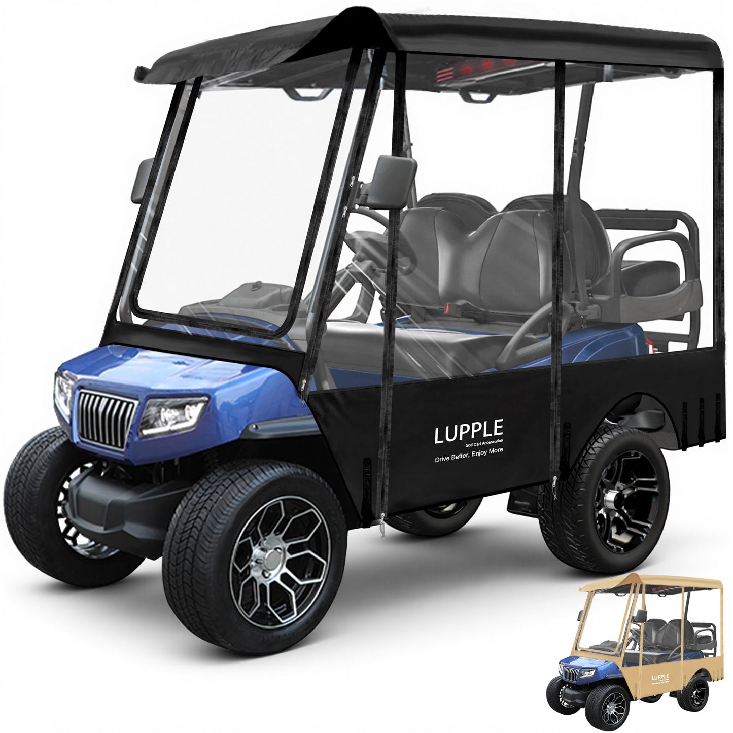 4 Passenger Golf Cart Enclosures for Evolution D5 Ranger/Maverick 2+2 Plus, for Evolution Classic/Forester 4 Plus