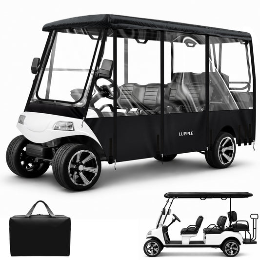 6 Passenger Golf Cart Enclosure for Evolution Carrier 6 & Forester 6,  4+2 Seating