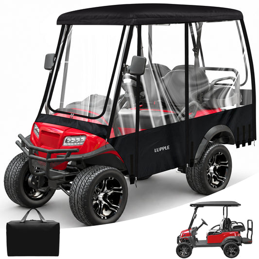 Universal 4 Passenger Golf Cart Enclosure for 75–81" Extended Roof, 2+2 Seat