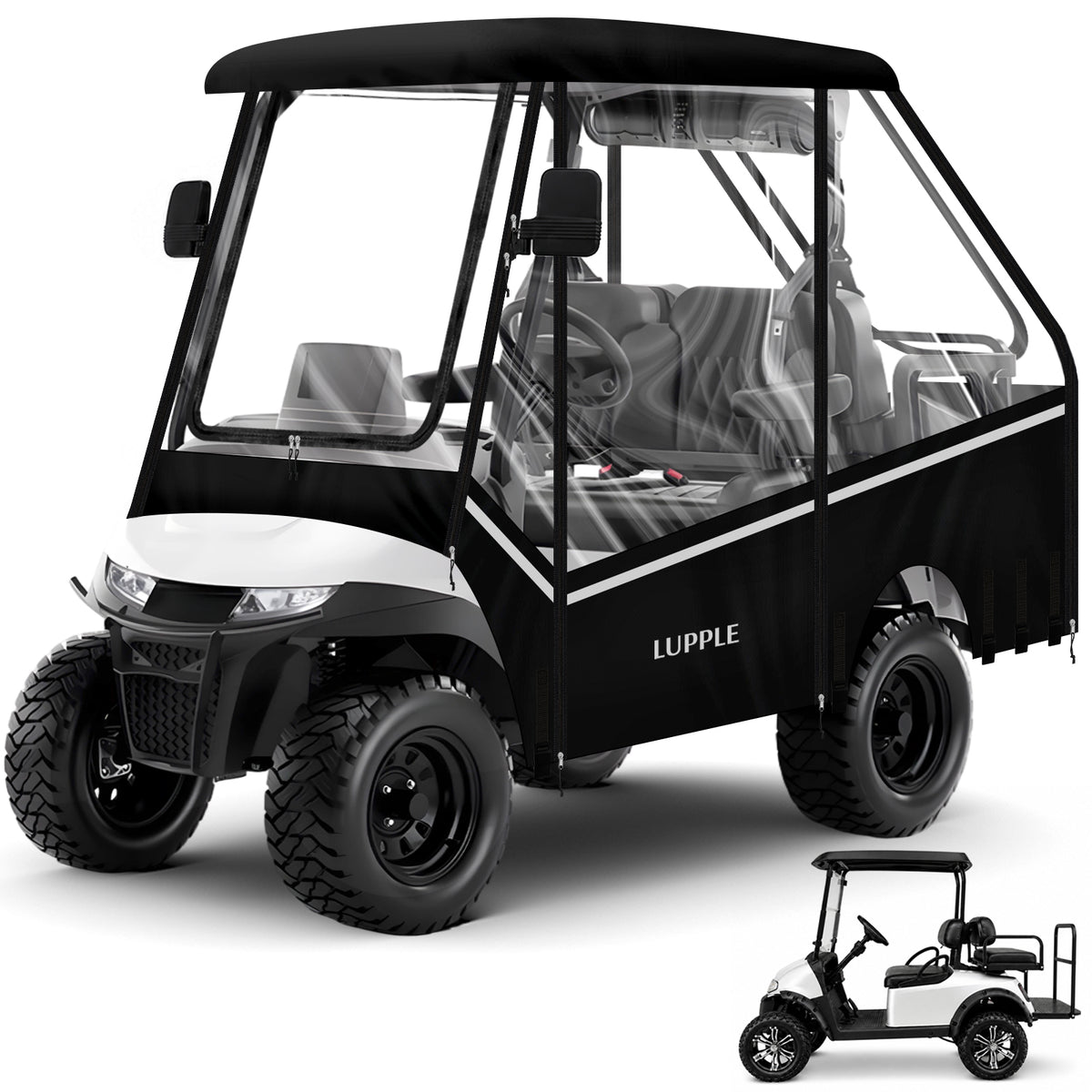 4 Passenger Golf Cart Enclosure for 57-61'' Short Roof, Fit for Club Car DS, Precedent, Onward, Tempo & EZGO TXT/RXV